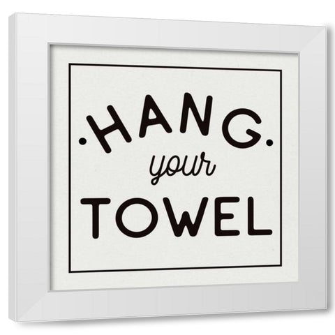 Bathroom Rules II Sq White Modern Wood Framed Art Print by Wild Apple Portfolio