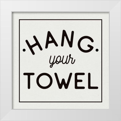 Bathroom Rules II Sq White Modern Wood Framed Art Print by Wild Apple Portfolio