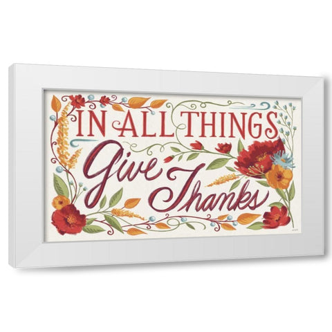 Give Thanks I White Modern Wood Framed Art Print by Tavoletti, Anne