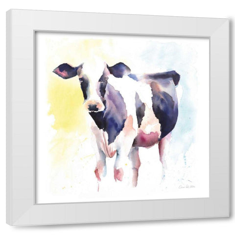 Holstein IV White Modern Wood Framed Art Print by Valle, Aimee Del