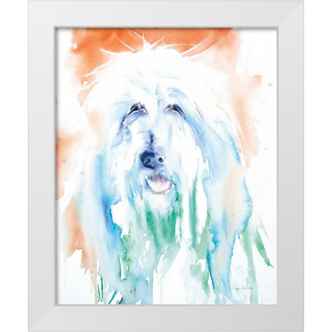 Sheep Dog White Modern Wood Framed Art Print by Valle, Aimee Del