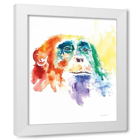 Chimpanzee I White Modern Wood Framed Art Print by Valle, Aimee Del