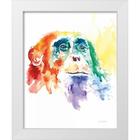 Chimpanzee I White Modern Wood Framed Art Print by Valle, Aimee Del