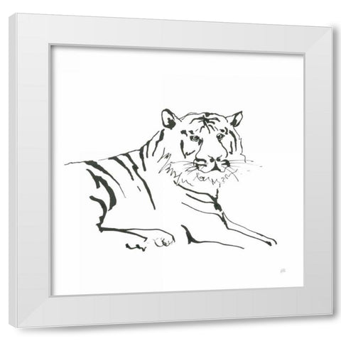 African Animals III White Modern Wood Framed Art Print by Paschke, Chris
