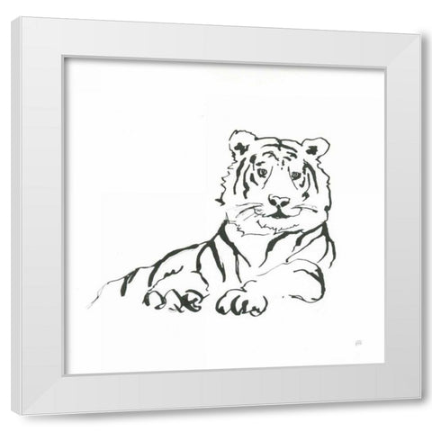 African Animals IV White Modern Wood Framed Art Print by Paschke, Chris