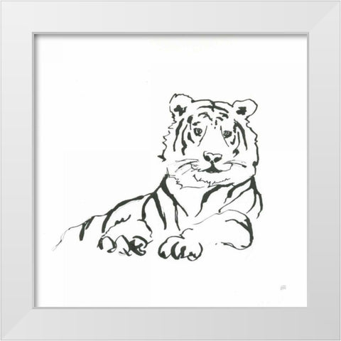 African Animals IV White Modern Wood Framed Art Print by Paschke, Chris