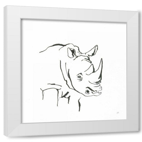 African Animals VI White Modern Wood Framed Art Print by Paschke, Chris