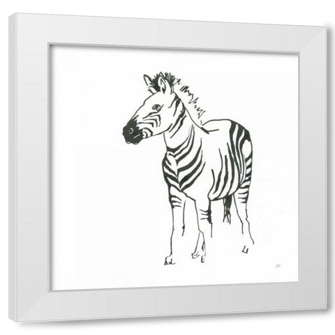 African Animals VII White Modern Wood Framed Art Print by Paschke, Chris