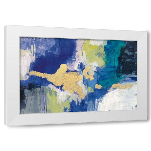 Sparkle Abstract III Blue Crop White Modern Wood Framed Art Print by Vassileva, Silvia