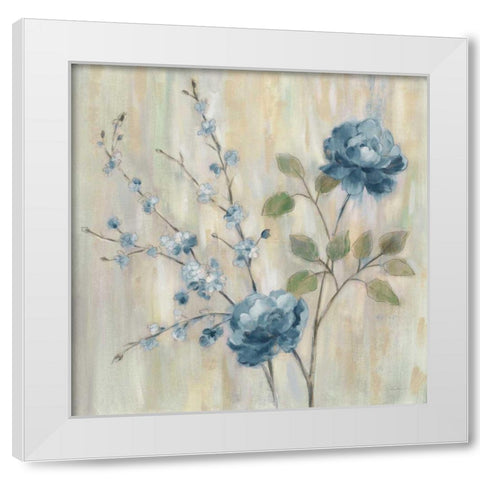 Contemporary Chinoiserie Blue White Modern Wood Framed Art Print by Vassileva, Silvia