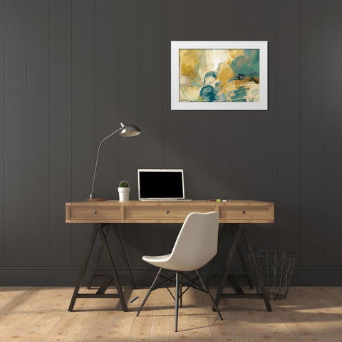 Mid Mod Mood Blue Crop White Modern Wood Framed Art Print by Vassileva, Silvia
