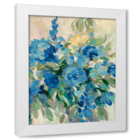 Flower Market III Blue White Modern Wood Framed Art Print by Vassileva, Silvia