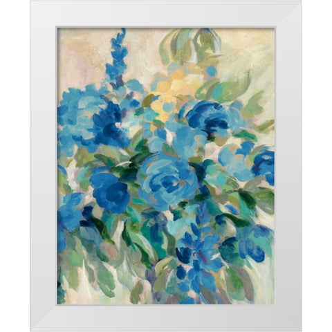 Flower Market III Blue White Modern Wood Framed Art Print by Vassileva, Silvia