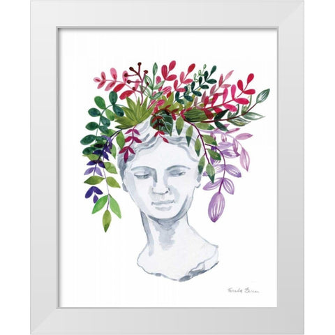 Classical Bloom White Modern Wood Framed Art Print by Zaman, Farida