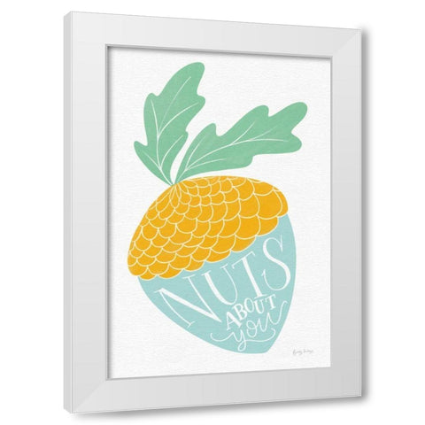 Nuts About You Bright White Modern Wood Framed Art Print by Thorns, Becky