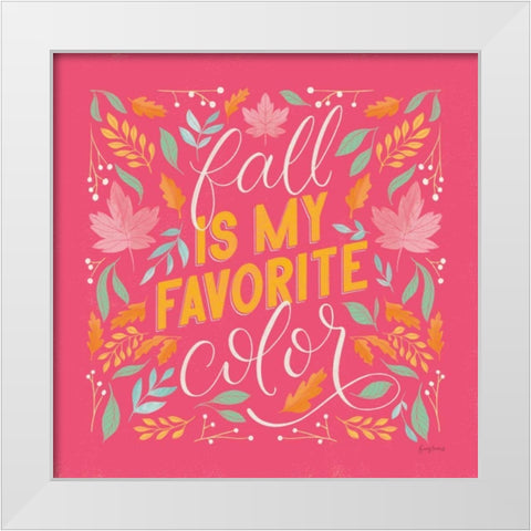 Autumn Sayings I Bright White Modern Wood Framed Art Print by Thorns, Becky