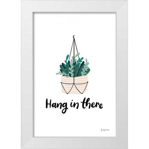 Hang in There White Modern Wood Framed Art Print by Thorns, Becky