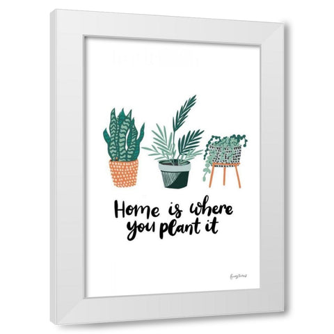 Plant It White Modern Wood Framed Art Print by Thorns, Becky