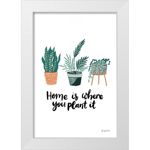 Plant It White Modern Wood Framed Art Print by Thorns, Becky