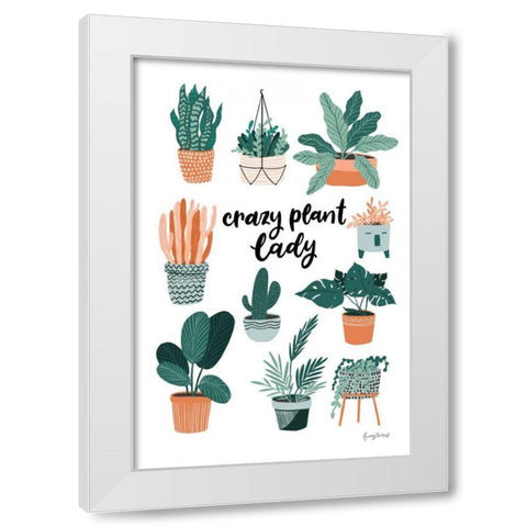 Plant Lady White Modern Wood Framed Art Print by Thorns, Becky