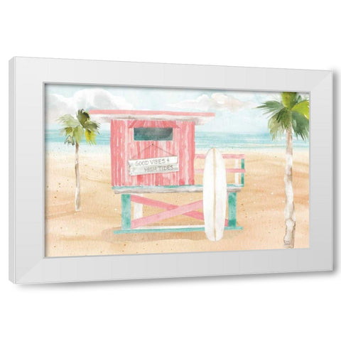 Surfs Up VIII White Modern Wood Framed Art Print by June, Dina