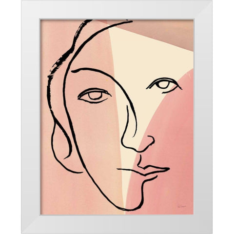 Ink Women V Colorblock White Modern Wood Framed Art Print by Schlabach, Sue
