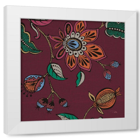 Garden Drawings II Wine White Modern Wood Framed Art Print by Pela