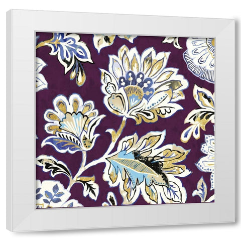 Ceylon Gardens V Plum White Modern Wood Framed Art Print by Wild Apple Portfolio