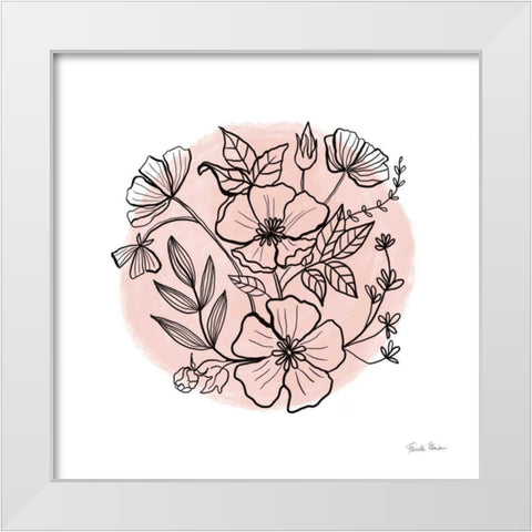 Black and White Botanical III Rose White Modern Wood Framed Art Print by Zaman, Farida