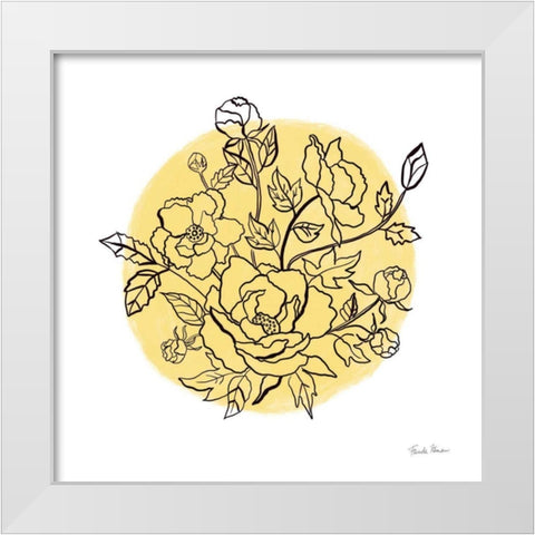 Black and White Botanical IV Sunshine White Modern Wood Framed Art Print by Zaman, Farida