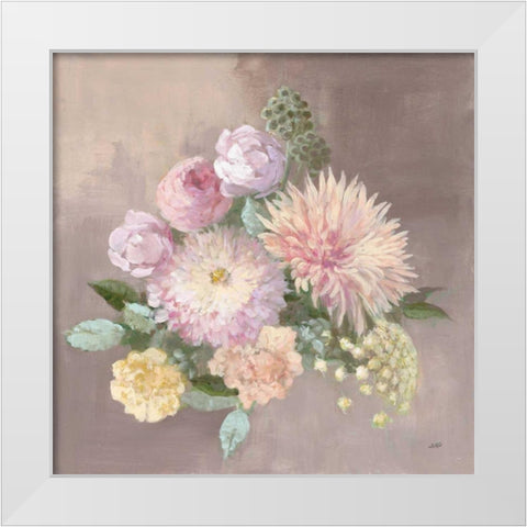 Pale Floral Spray I White Modern Wood Framed Art Print by Purinton, Julia