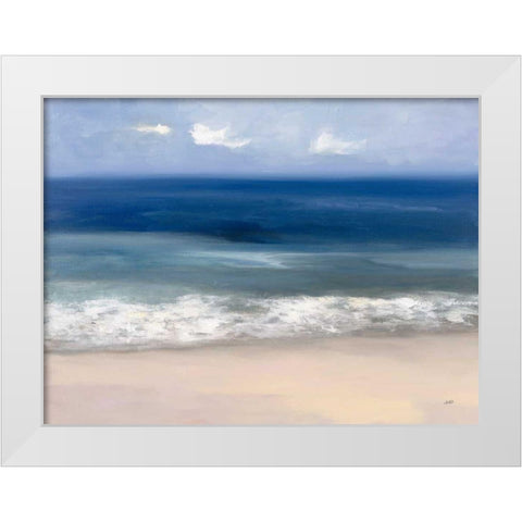 Sand and Sea White Modern Wood Framed Art Print by Purinton, Julia