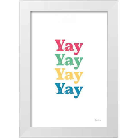 Rainbow Yay White Modern Wood Framed Art Print by Thorns, Becky