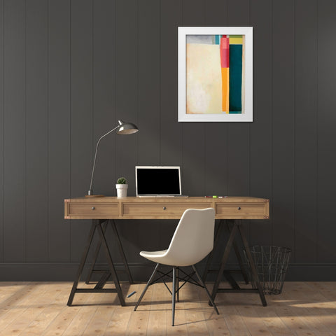 Stitched Together II White Modern Wood Framed Art Print by Davies, Jane