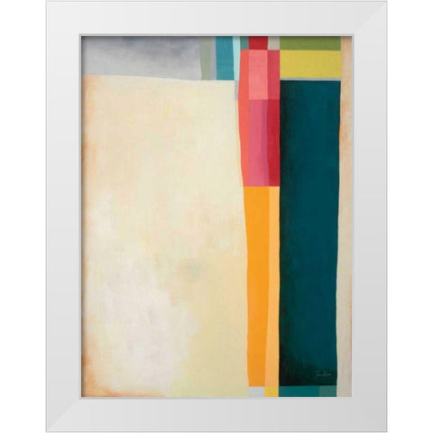 Stitched Together II White Modern Wood Framed Art Print by Davies, Jane