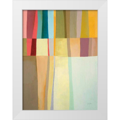 Stitched Together III White Modern Wood Framed Art Print by Davies, Jane
