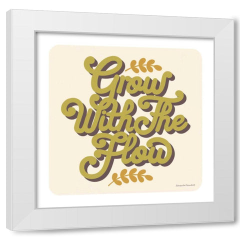 Grow With the Flow White Modern Wood Framed Art Print by Snowdon, Alexandra
