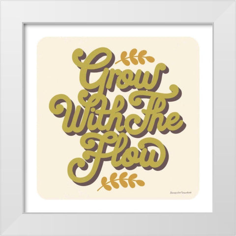 Grow With the Flow White Modern Wood Framed Art Print by Snowdon, Alexandra