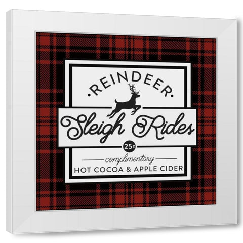 Plaid Holidays III RB White Modern Wood Framed Art Print by Wild Apple Portfolio