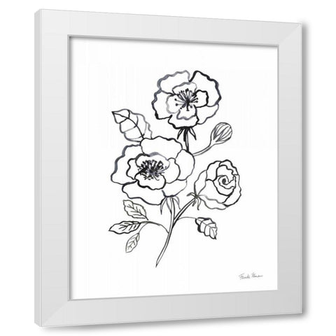Joyful Peonies I White Modern Wood Framed Art Print by Zaman, Farida