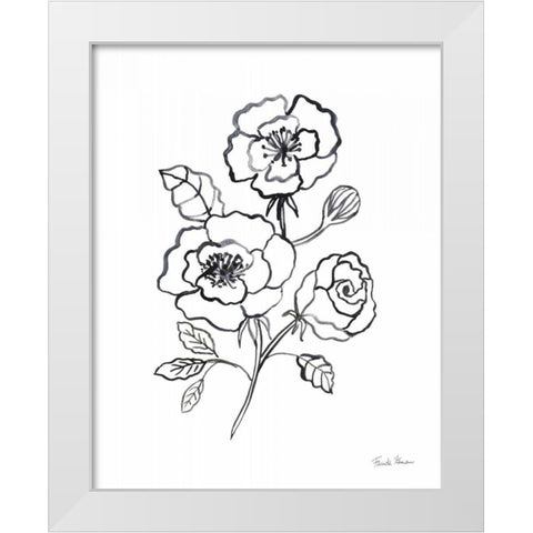 Joyful Peonies I White Modern Wood Framed Art Print by Zaman, Farida