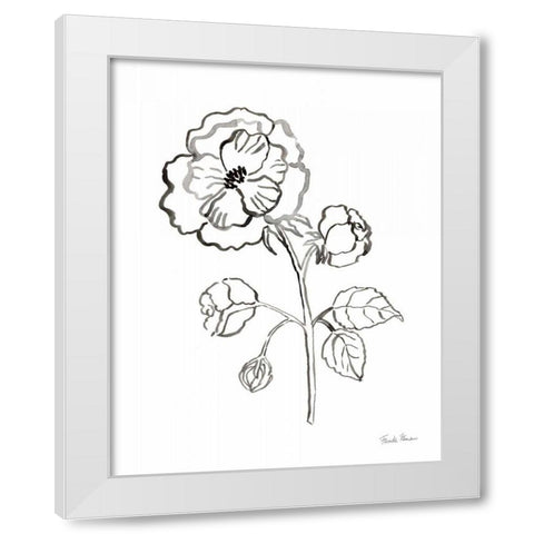 Joyful Peonies II White Modern Wood Framed Art Print by Zaman, Farida