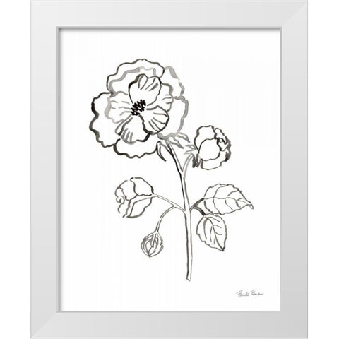 Joyful Peonies II White Modern Wood Framed Art Print by Zaman, Farida