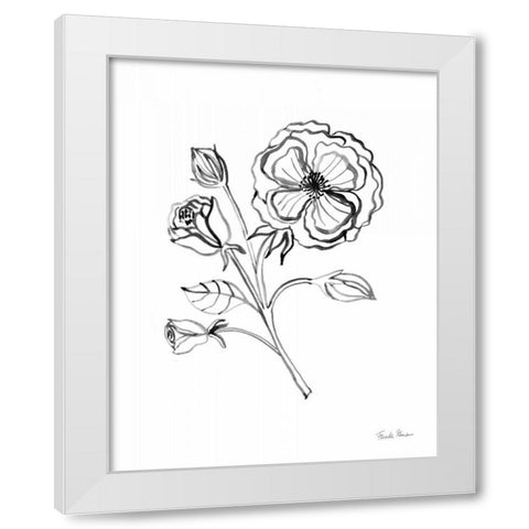 Joyful Peonies III White Modern Wood Framed Art Print by Zaman, Farida