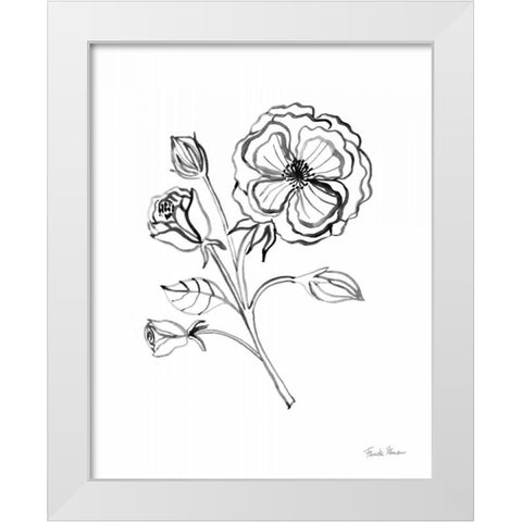 Joyful Peonies III White Modern Wood Framed Art Print by Zaman, Farida