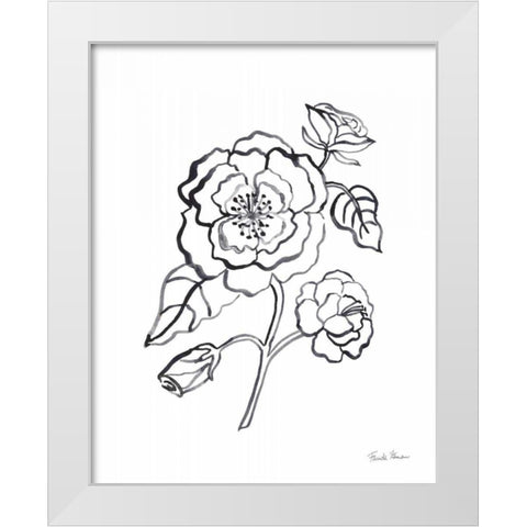 Joyful Peonies IV White Modern Wood Framed Art Print by Zaman, Farida