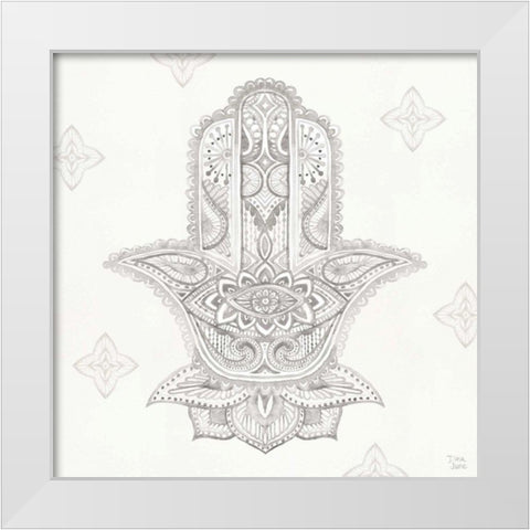 Touch of Hamsa III White Modern Wood Framed Art Print by June, Dina