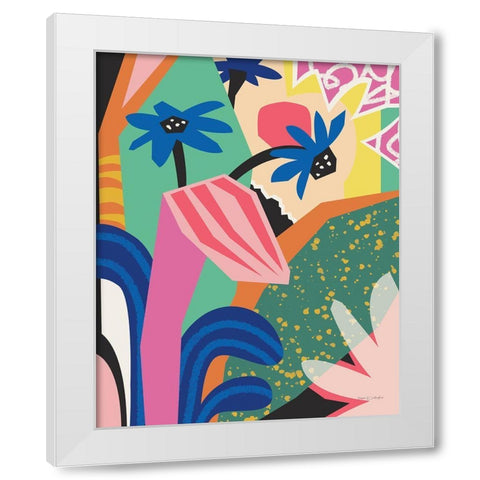 Blue Daisies White Modern Wood Framed Art Print by Gallagher, Megan