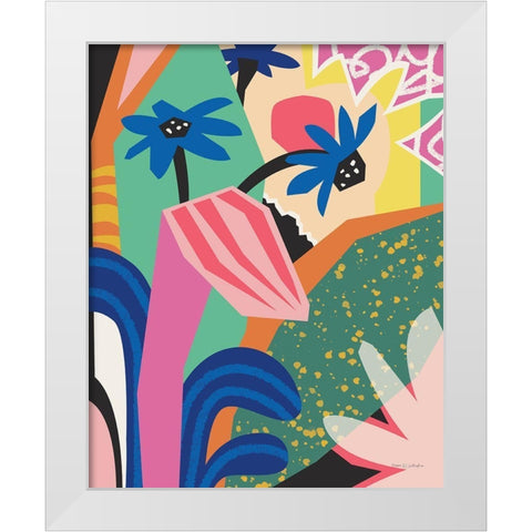 Blue Daisies White Modern Wood Framed Art Print by Gallagher, Megan