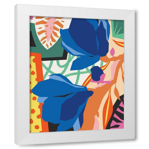 Blue Magnolia White Modern Wood Framed Art Print by Gallagher, Megan